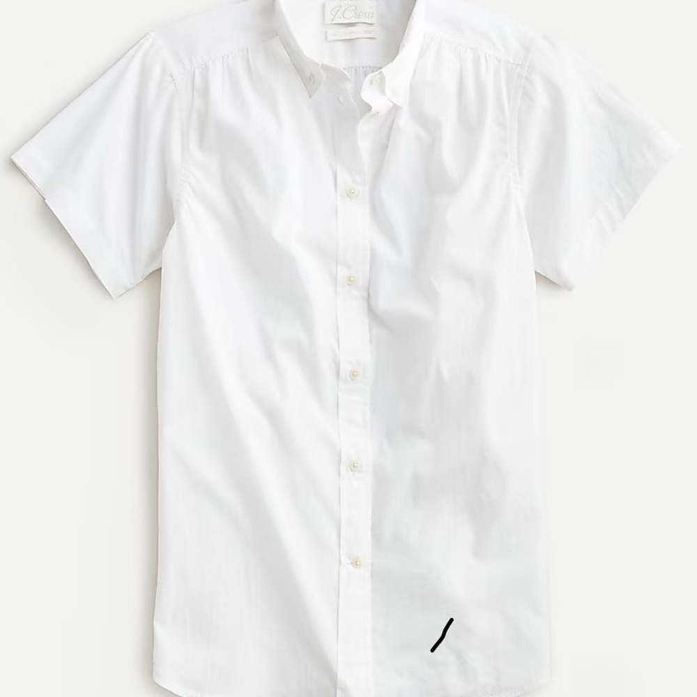 J. Crew White Classic-fit Short Sleeve Lightweight Cotton Poplin Shirt